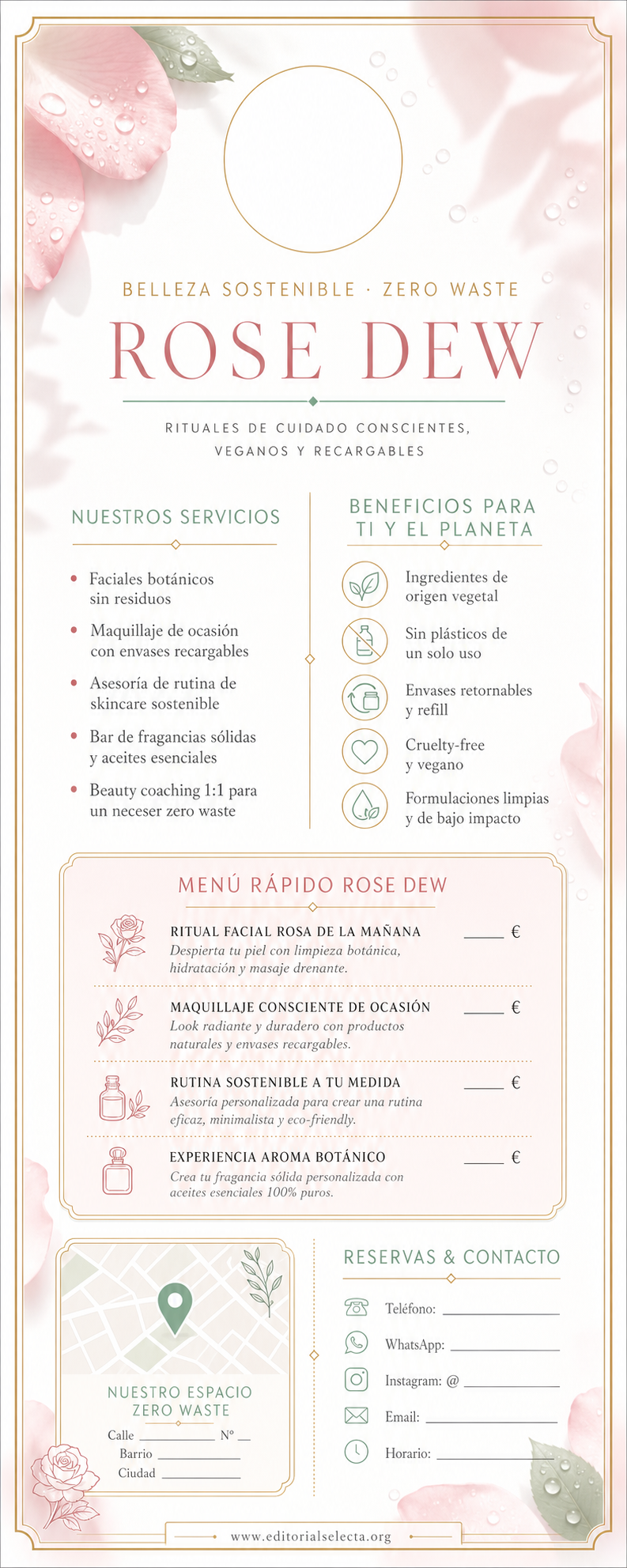 Door Hanger · Belleza Sostenible (Zero Waste): Enfoque ecológico que utili (Reverso)