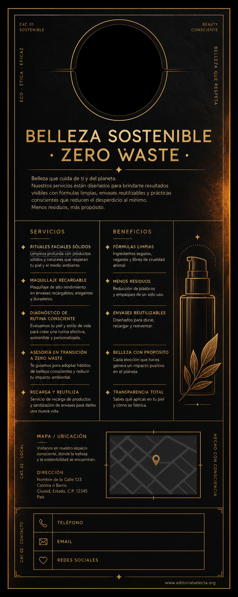 Door Hanger · Belleza Sostenible (Zero Waste): Enfoque ecológico que utili (Reverso)