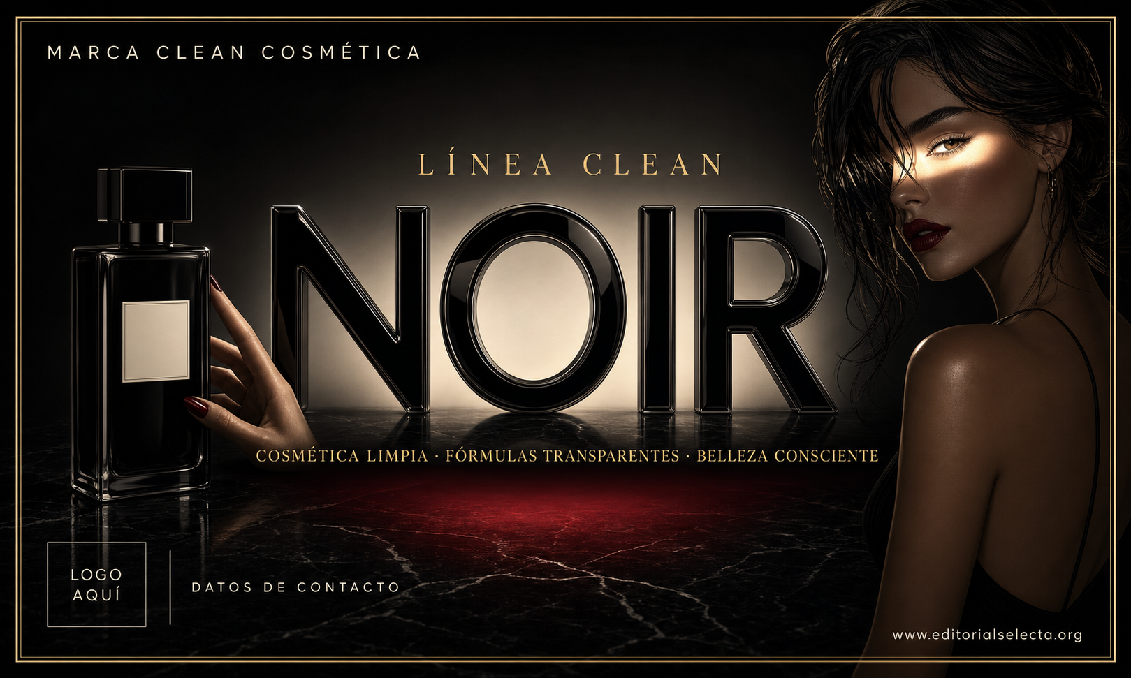 Tarjeta de Presentación Estándar · Cosmética Clean (Limpia): Fórmulas transparentes que elimina (Frente)