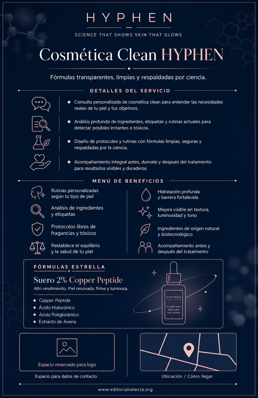 Flyer Media Carta · Cosmética Clean (Limpia): Fórmulas transparentes que elimina (Reverso)