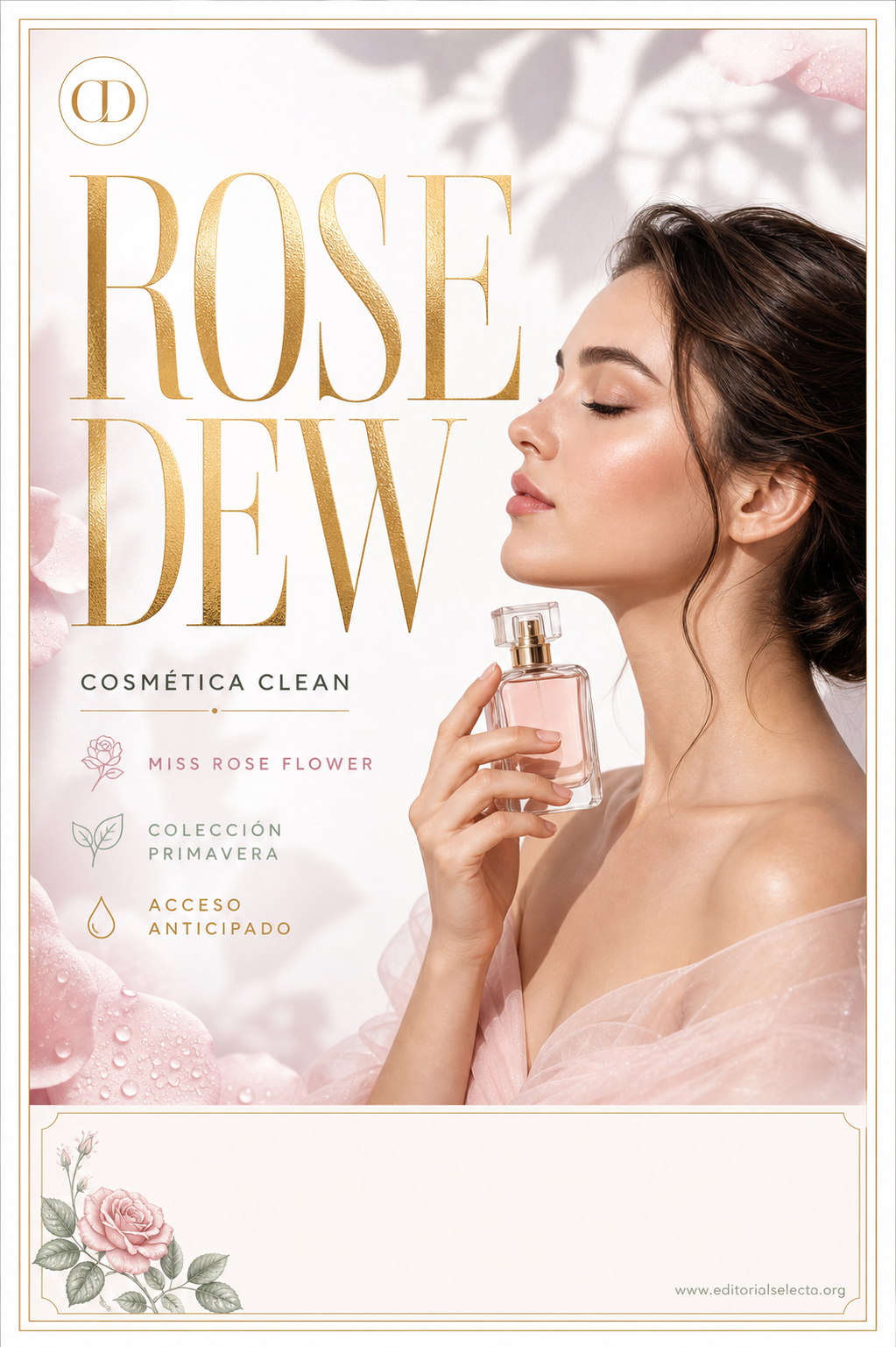 Flyer Media Carta · Cosmética Clean (Limpia): Fórmulas transparentes que elimina (Frente)