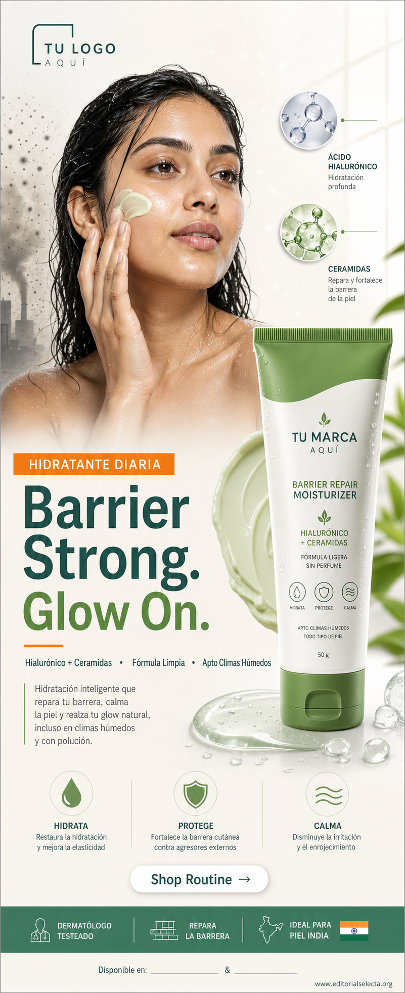 Banner Retráctil (Roll-Up) · Cosmética Clean (Limpia): Fórmulas transparentes que elimina