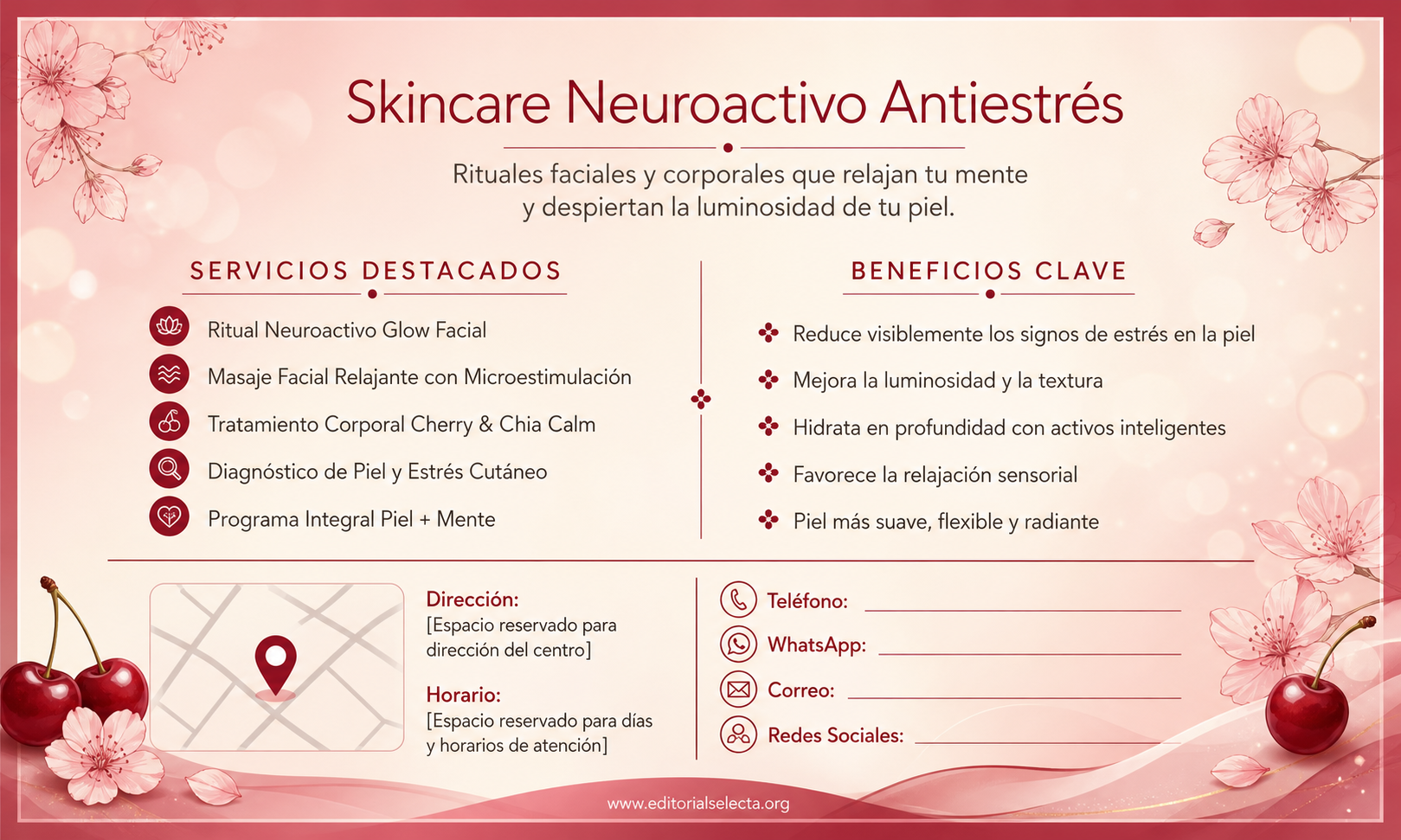 Tarjeta de Presentación Estándar · Skincare Neuroactivo: Productos diseñados para reducir el es (Reverso)