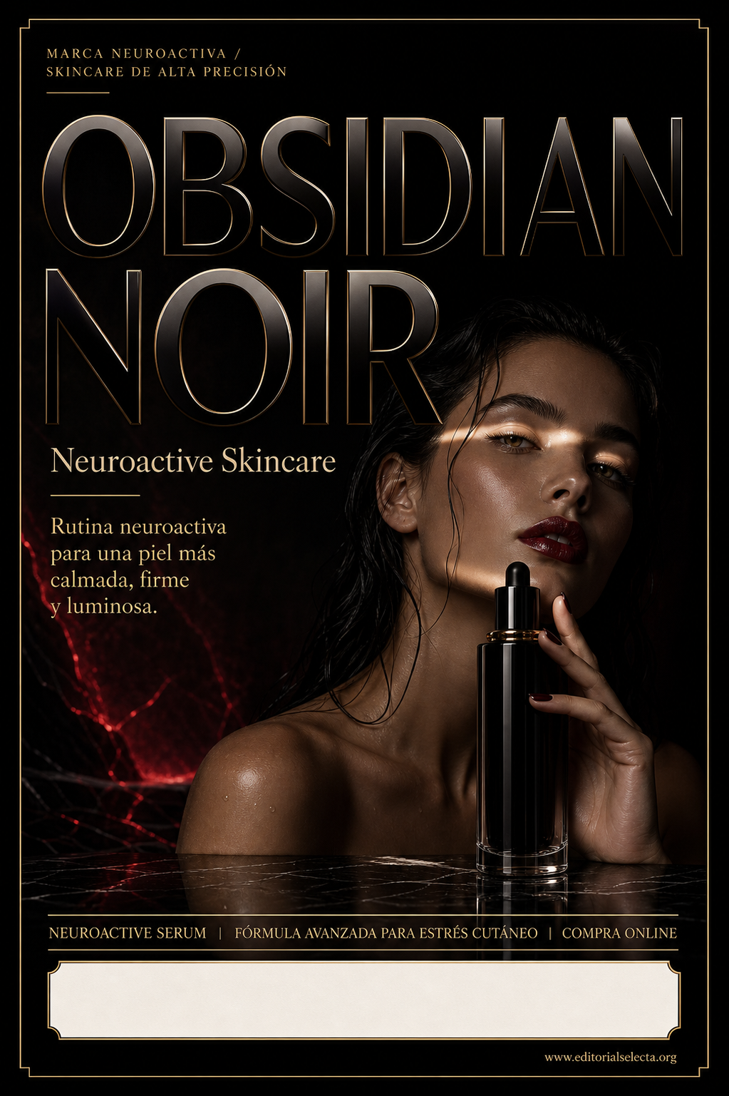 Flyer Media Carta · Skincare Neuroactivo: Productos diseñados para reducir el es (Frente)