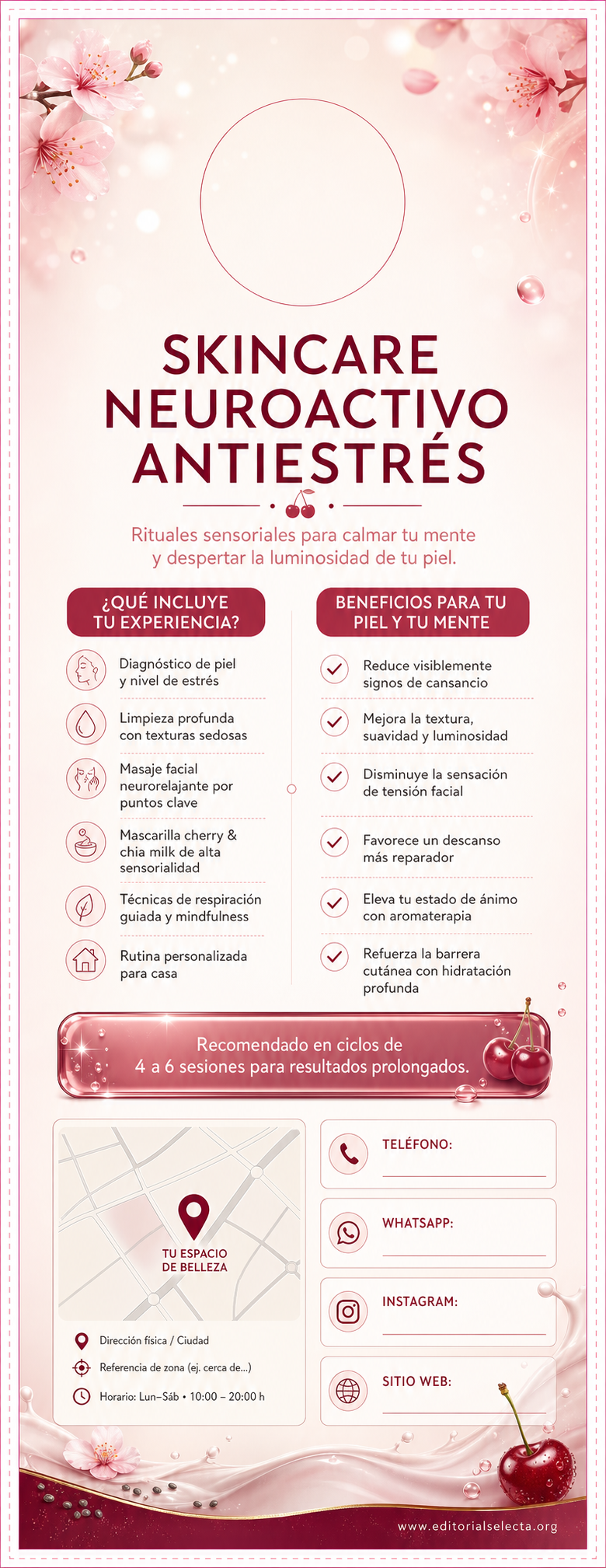 Door Hanger · Skincare Neuroactivo: Productos diseñados para reducir el es (Reverso)