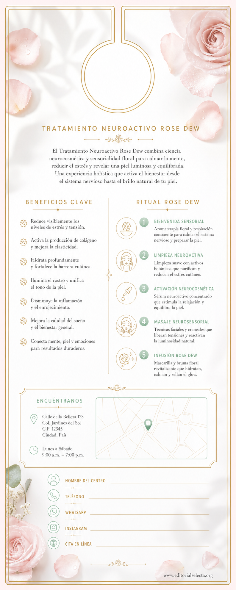 Door Hanger · Skincare Neuroactivo: Productos diseñados para reducir el es (Reverso)