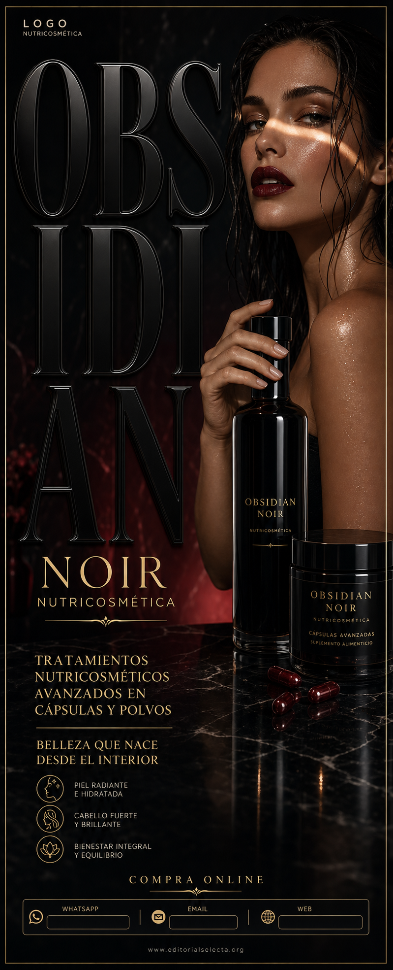 Banner Retráctil (Roll-Up) · Nutricosmética: Tratamientos en cápsulas o polvos que actúan