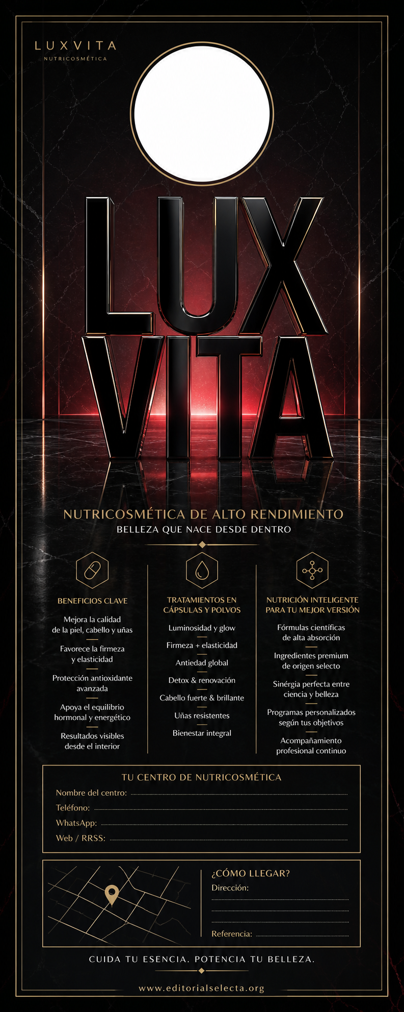 Door Hanger · Nutricosmética: Tratamientos en cápsulas o polvos que actúan (Reverso)