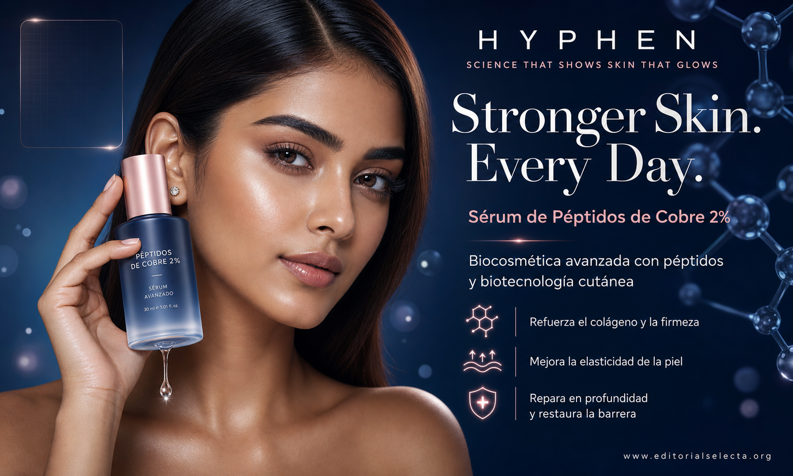 Tarjeta de Presentación Estándar · Biocosmética y Biotecnología: Uso de células madre, péptidos (Frente)