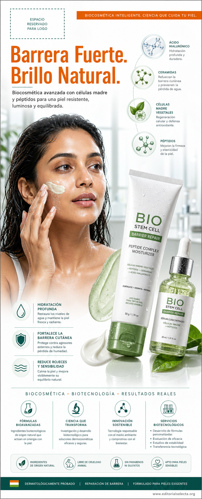 Banner Retráctil (Roll-Up) · Biocosmética y Biotecnología: Uso de células madre, péptidos