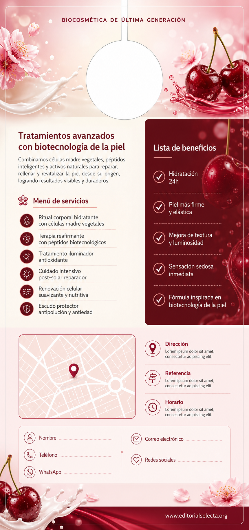 Door Hanger · Biocosmética y Biotecnología: Uso de células madre, péptidos (Reverso)