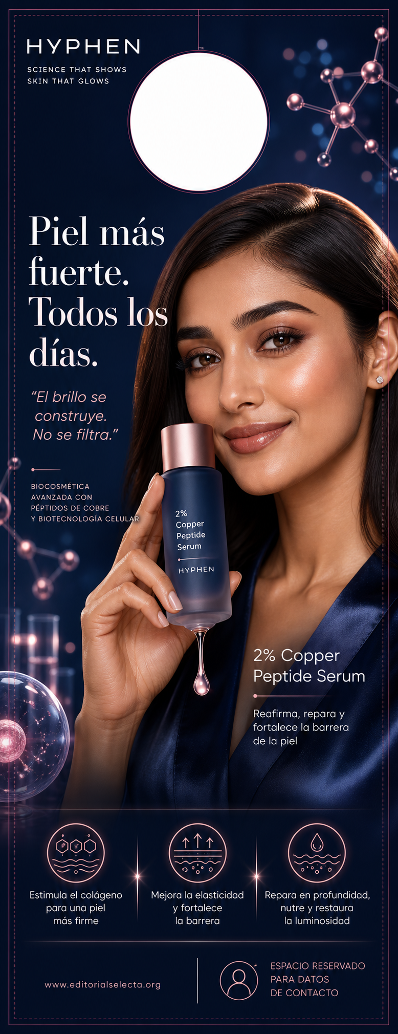 Door Hanger · Biocosmética y Biotecnología: Uso de células madre, péptidos (Frente)
