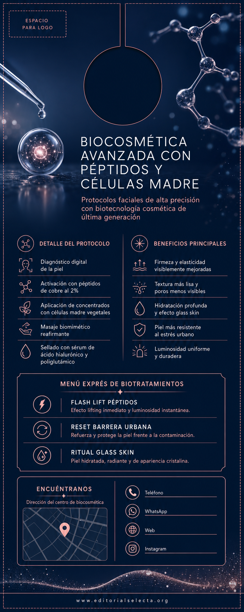 Door Hanger · Biocosmética y Biotecnología: Uso de células madre, péptidos (Reverso)