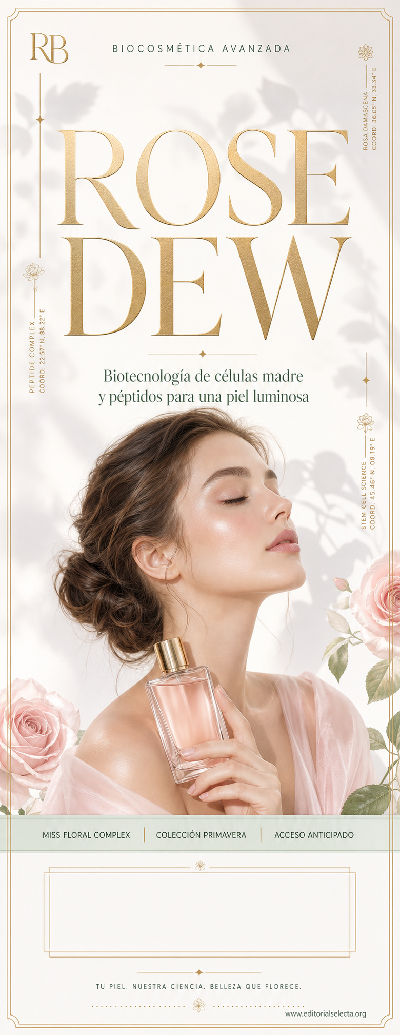 Door Hanger · Biocosmética y Biotecnología: Uso de células madre, péptidos (Frente)