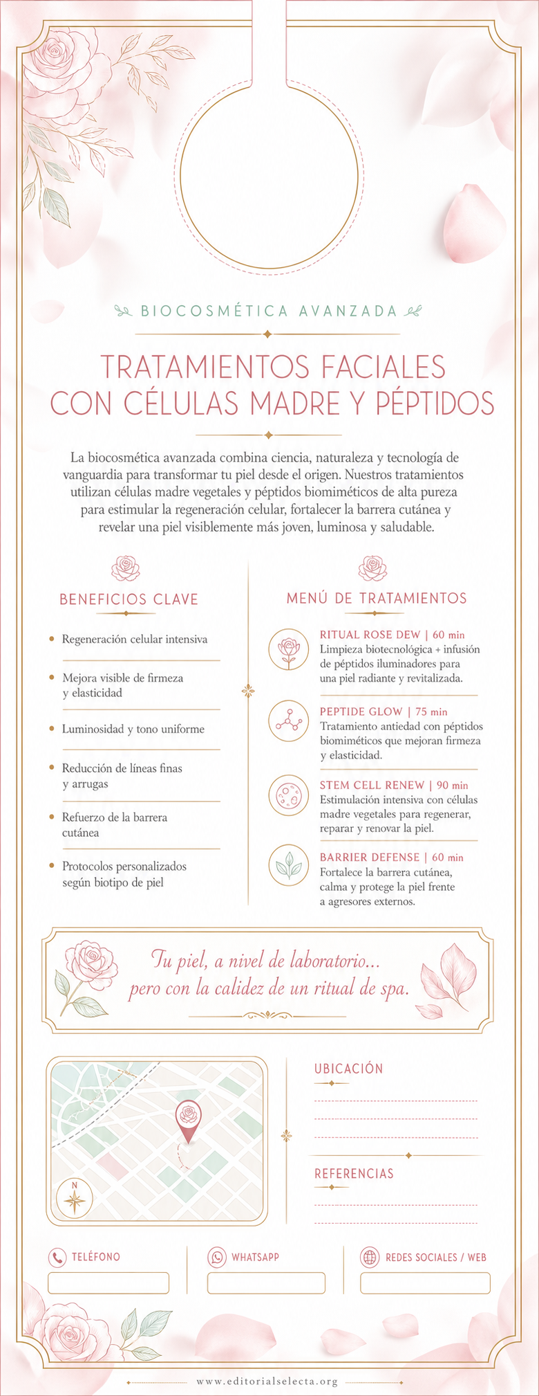 Door Hanger · Biocosmética y Biotecnología: Uso de células madre, péptidos (Reverso)