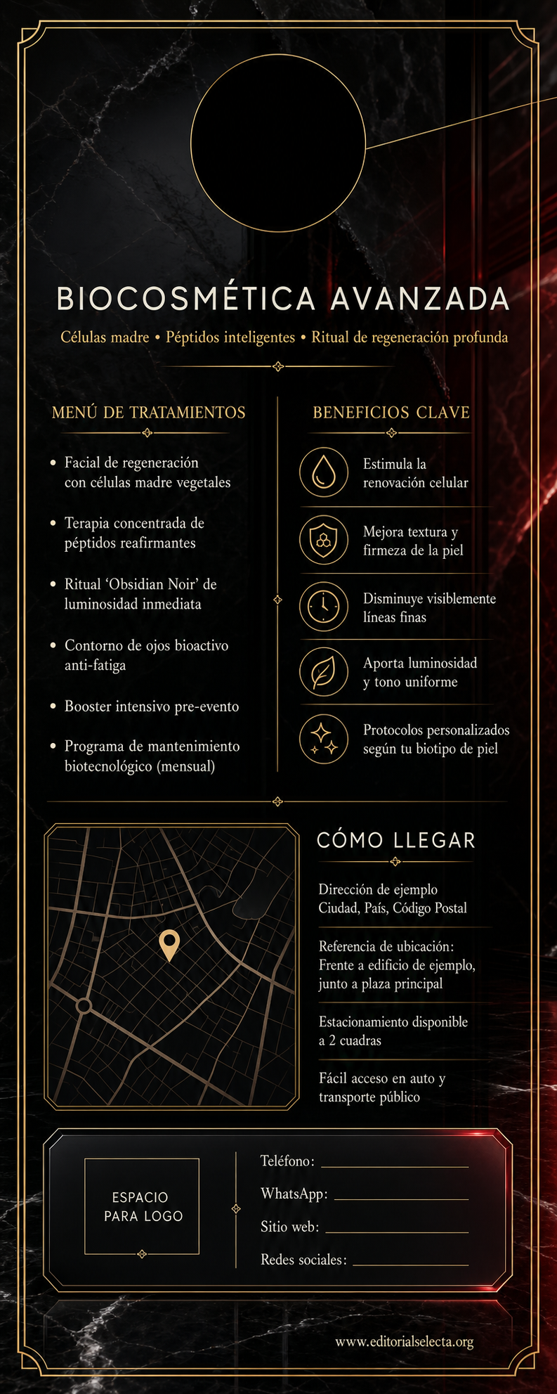 Door Hanger · Biocosmética y Biotecnología: Uso de células madre, péptidos (Reverso)