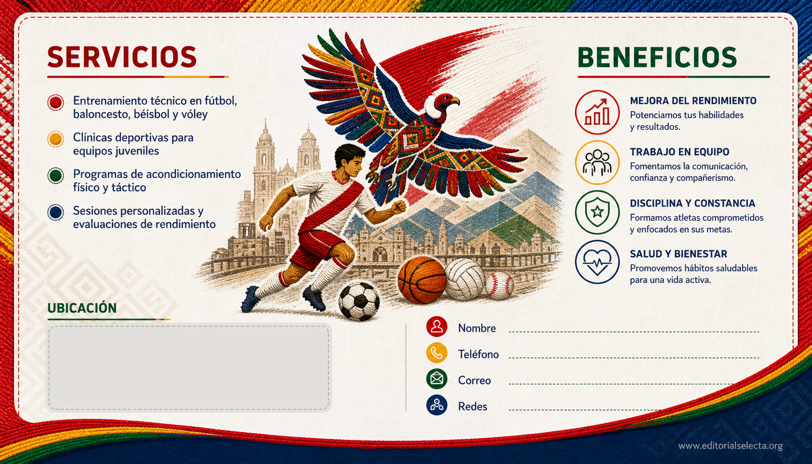 Tarjeta de Presentación Estándar · Deportes de Pelota y Equipo: Fútbol, Baloncesto, Béisbol, Vo (Reverso)