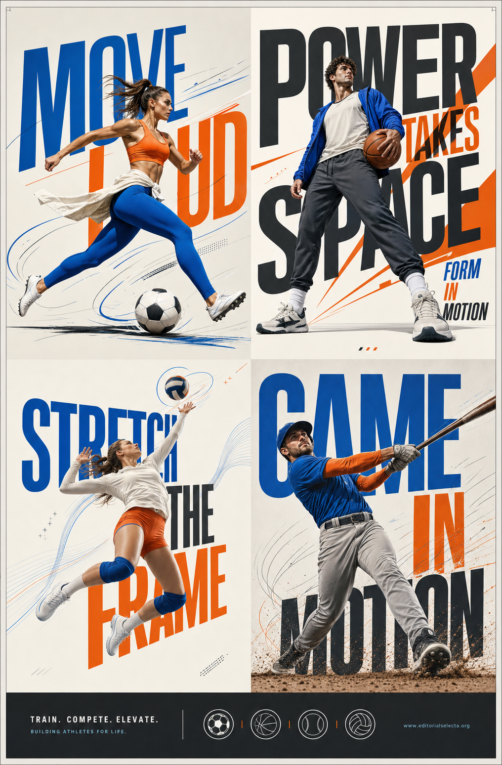 Flyer Media Carta · Deportes de Pelota y Equipo: Fútbol, Baloncesto, Béisbol, Vo (Frente)