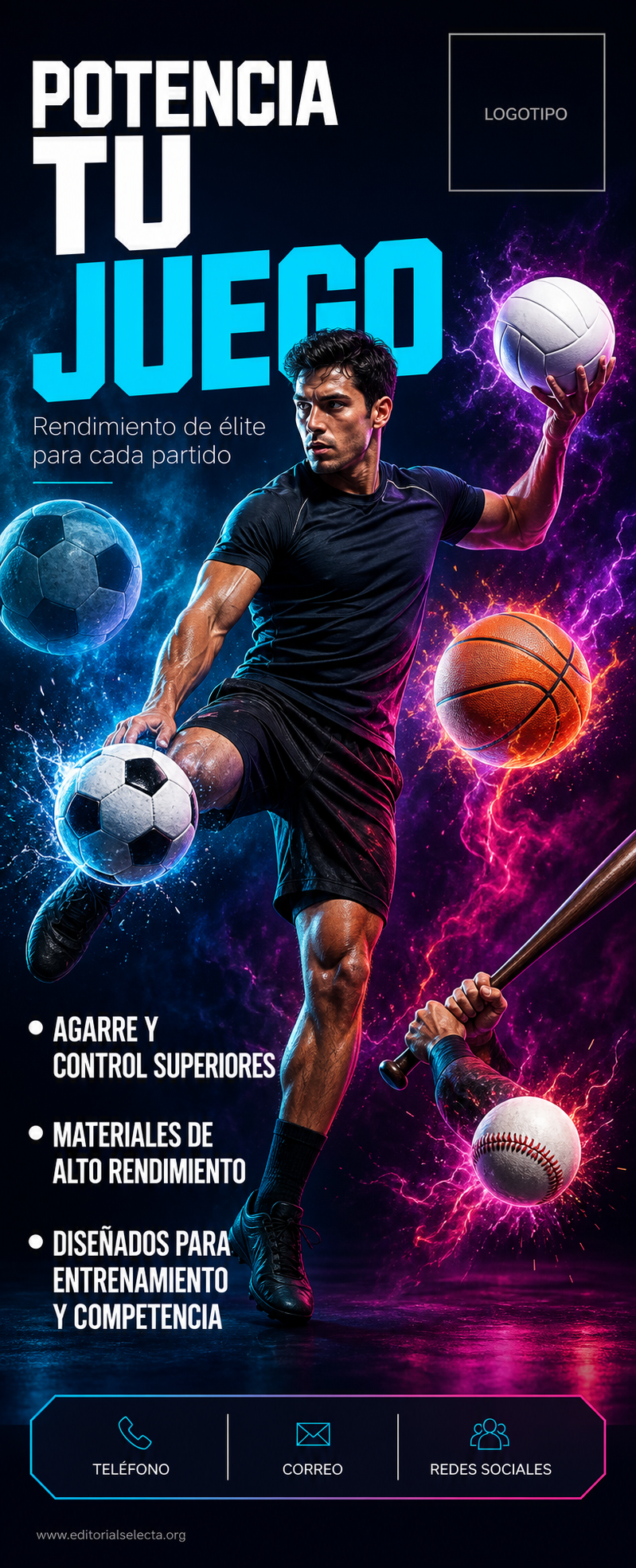 Banner Retráctil (Roll-Up) · Deportes de Pelota y Equipo: Fútbol, Baloncesto, Béisbol, Vo