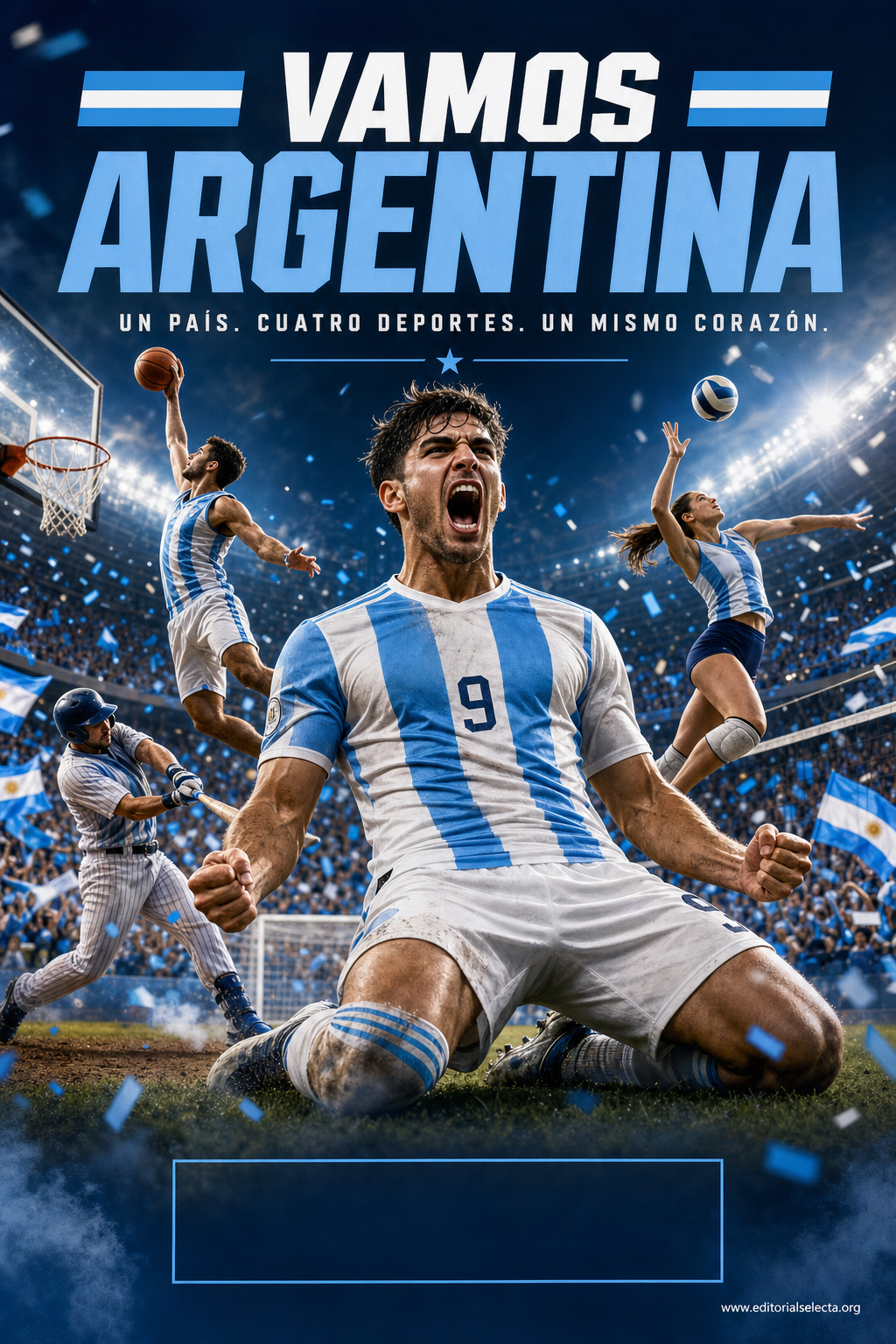 Póster · Deportes de Pelota y Equipo: Fútbol, Baloncesto, Béisbol, Vo