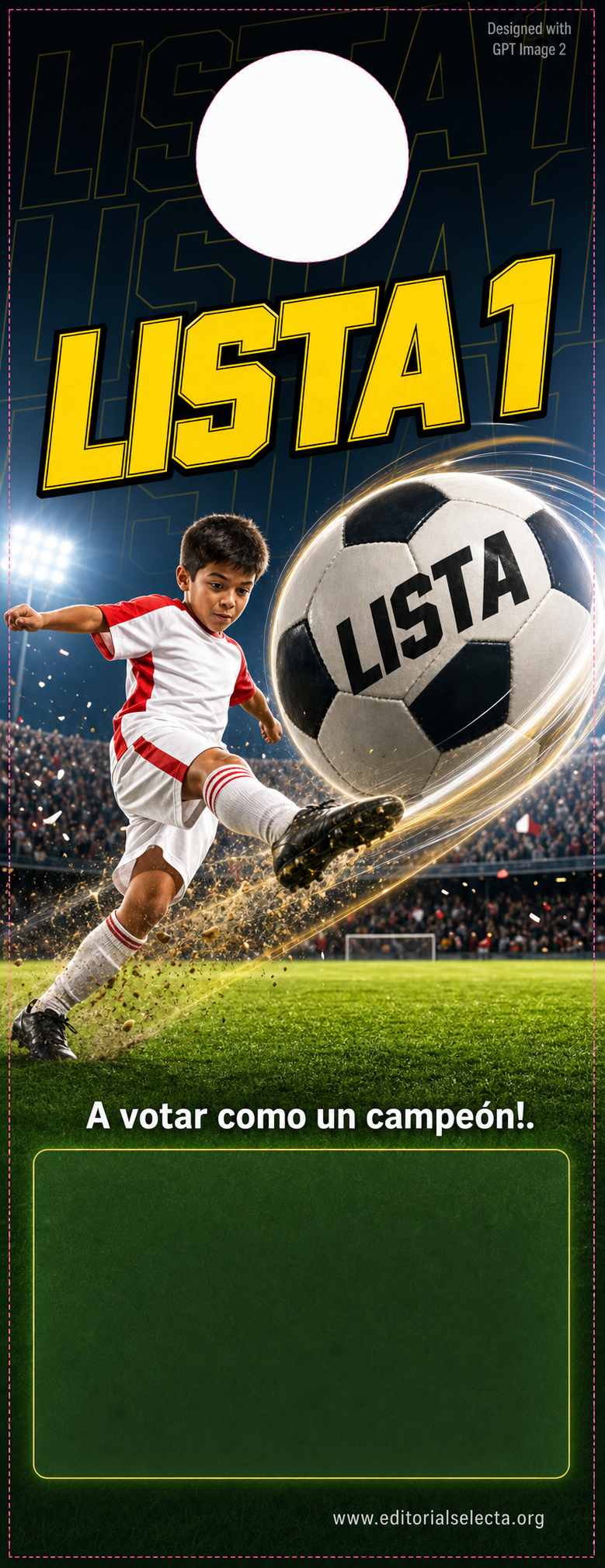Door Hanger · Deportes de Pelota y Equipo: Fútbol, Baloncesto, Béisbol, Vo (Frente)
