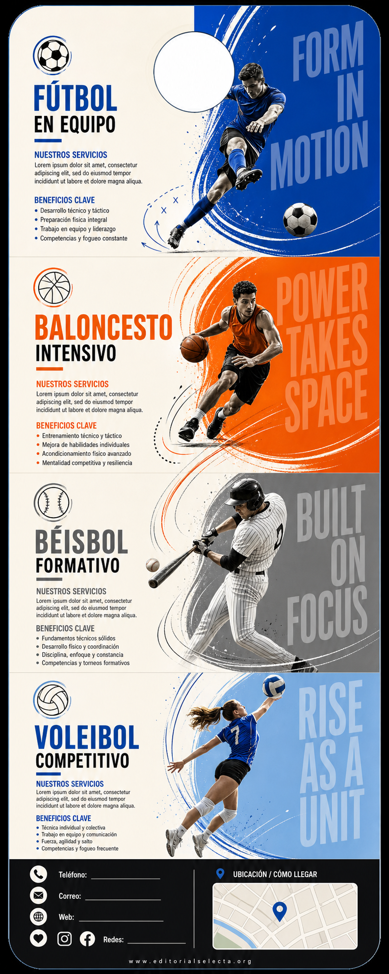 Door Hanger · Deportes de Pelota y Equipo: Fútbol, Baloncesto, Béisbol, Vo (Reverso)