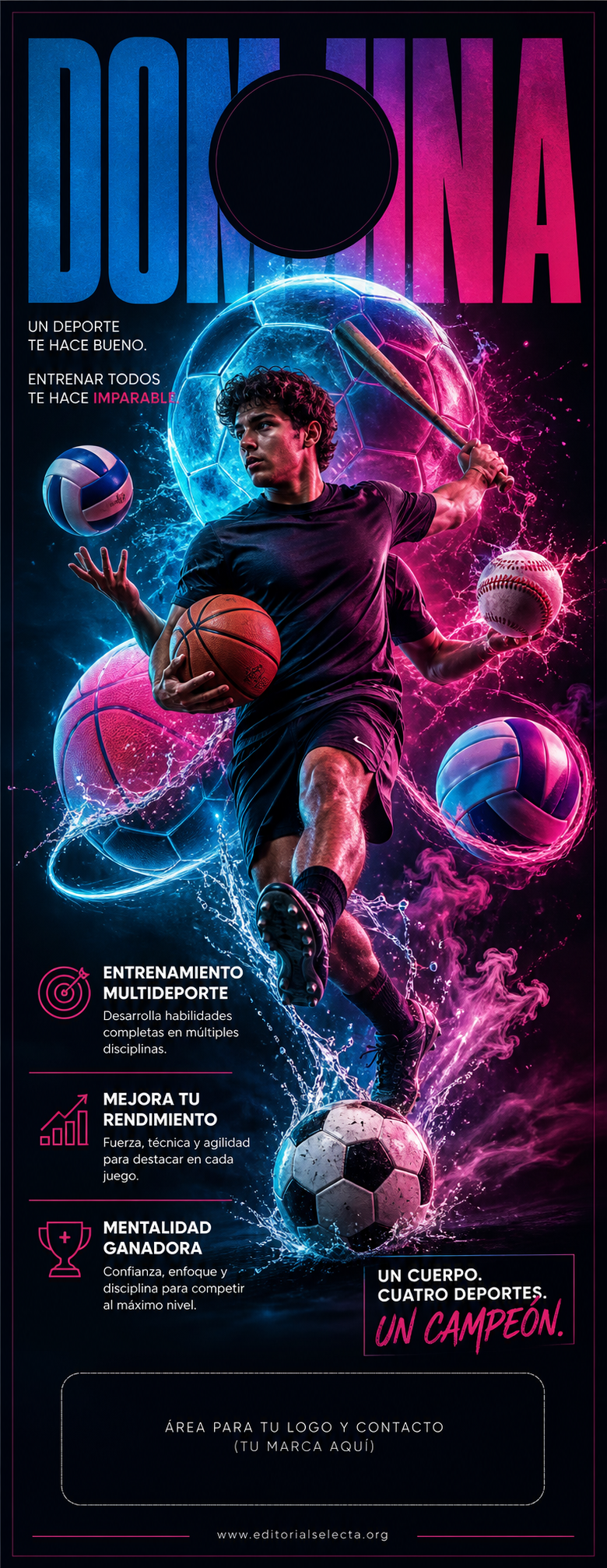 Door Hanger · Deportes de Pelota y Equipo: Fútbol, Baloncesto, Béisbol, Vo (Frente)