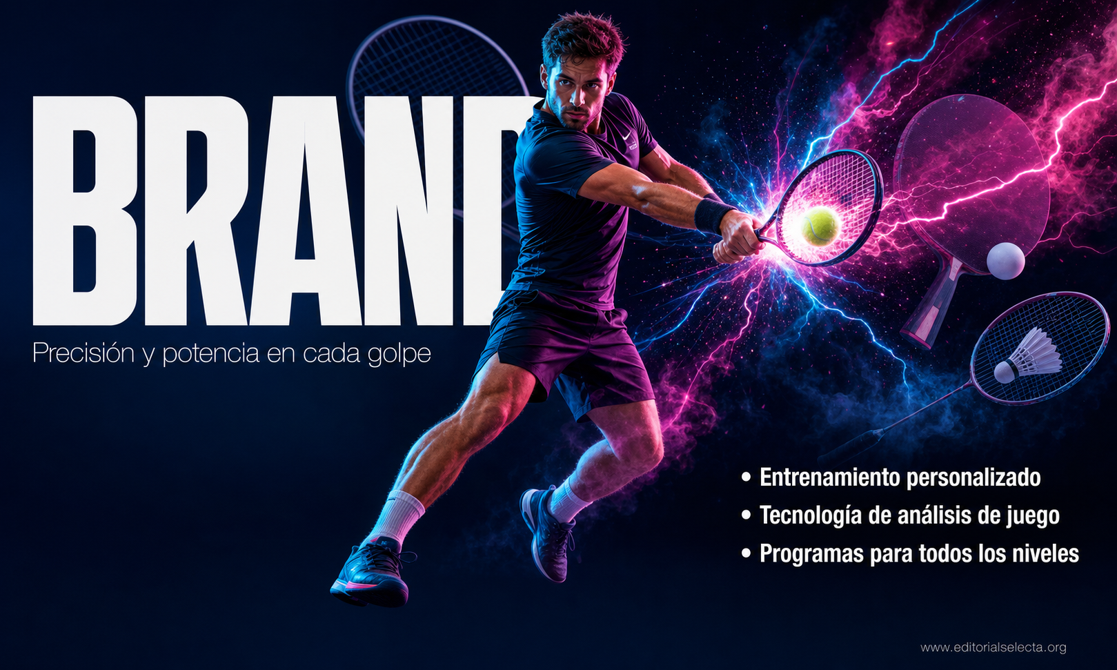 Tarjeta de Presentación Estándar · Deportes Individuales y de Raqueta: Tenis, Tenis de mesa, Bá (Frente)