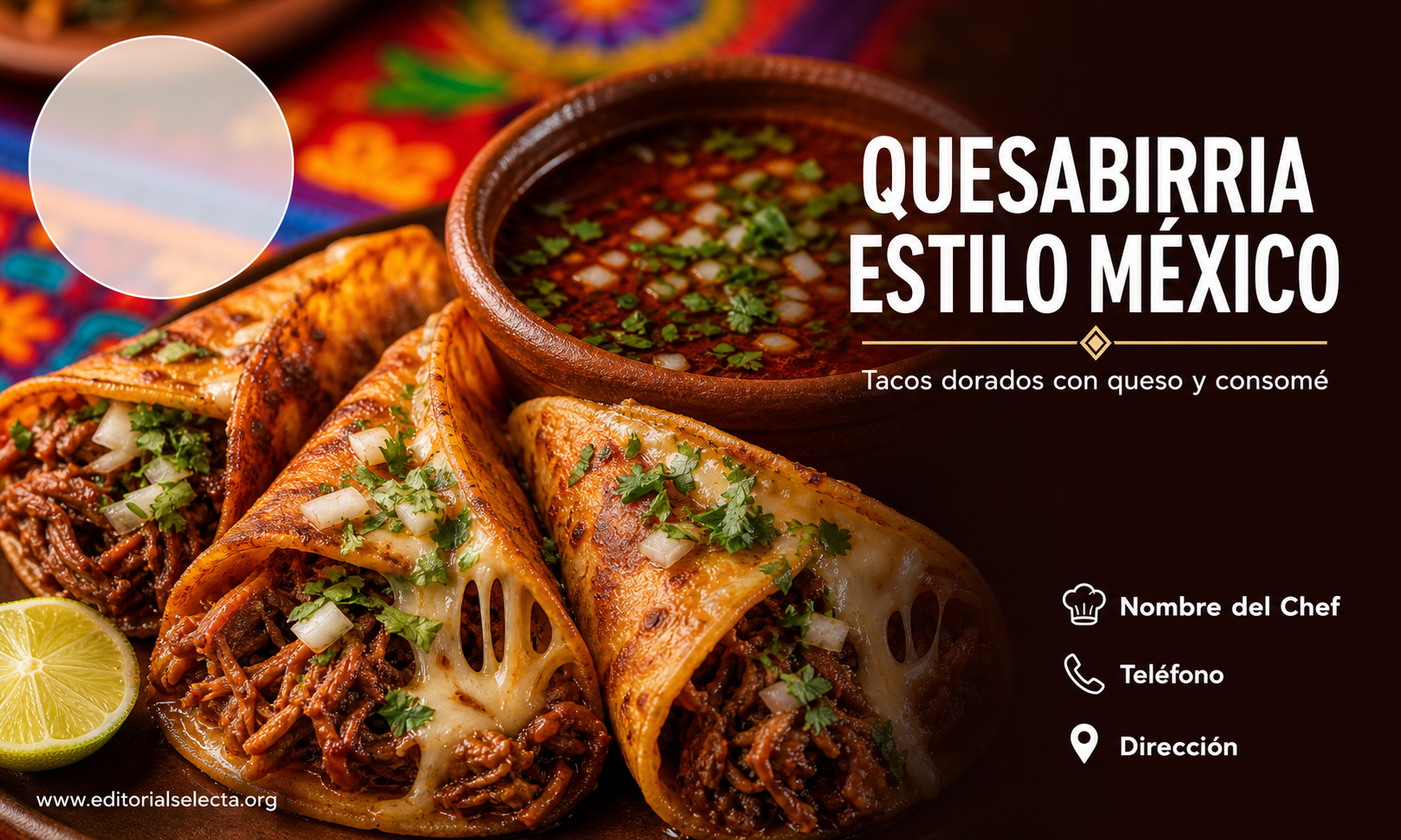 Tarjeta de Presentación Estándar · Comidas (Frente)