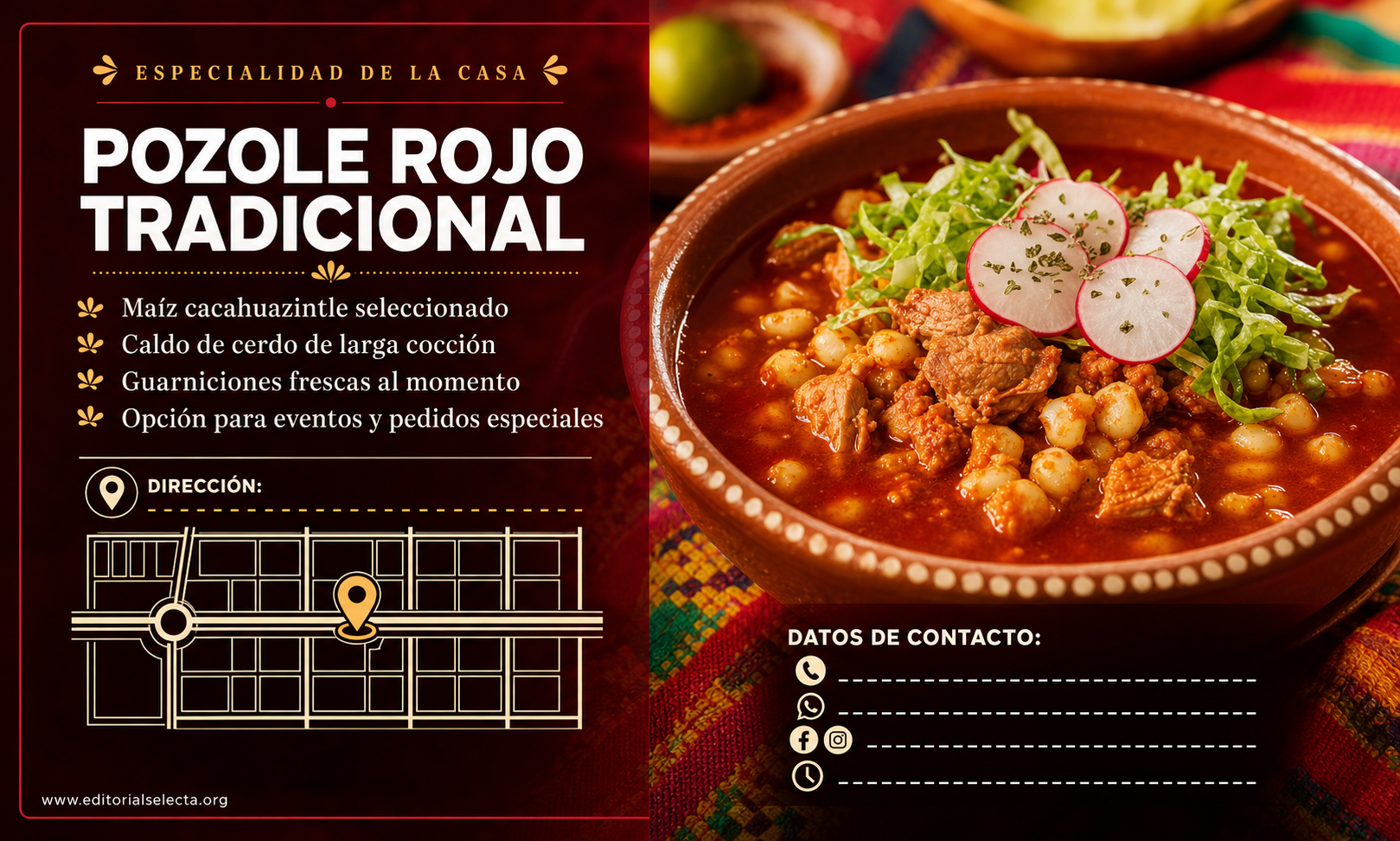 Tarjeta de Presentación Estándar · Comidas (Frente) 2