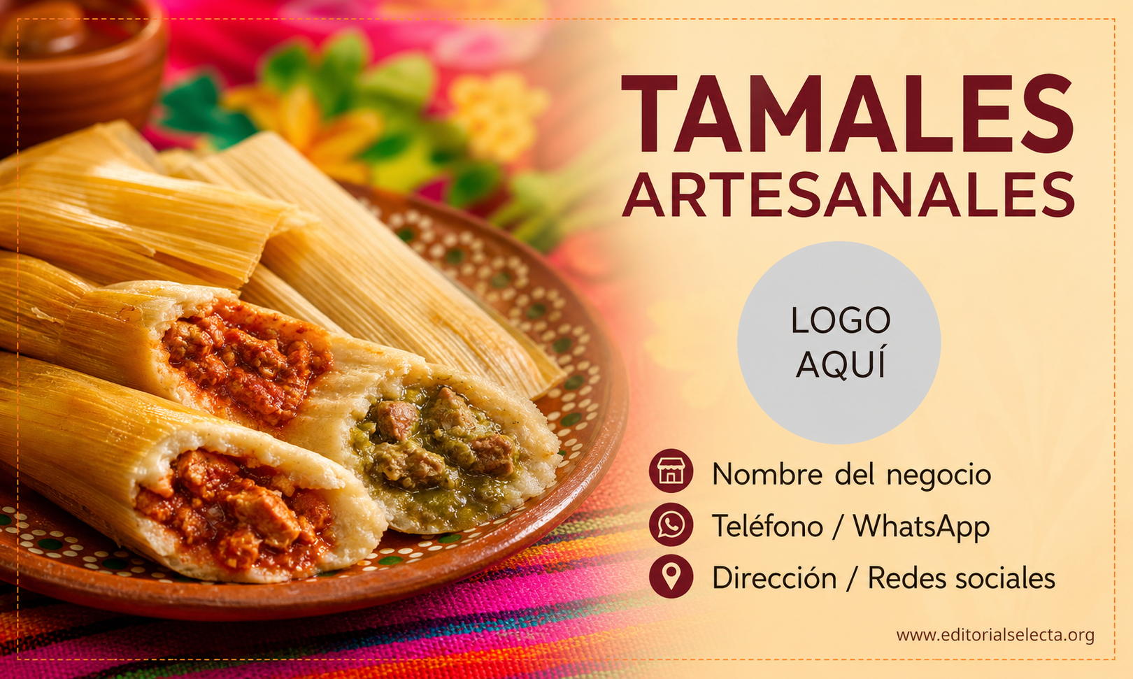 Tarjeta de Presentación Estándar · Comidas (Frente)