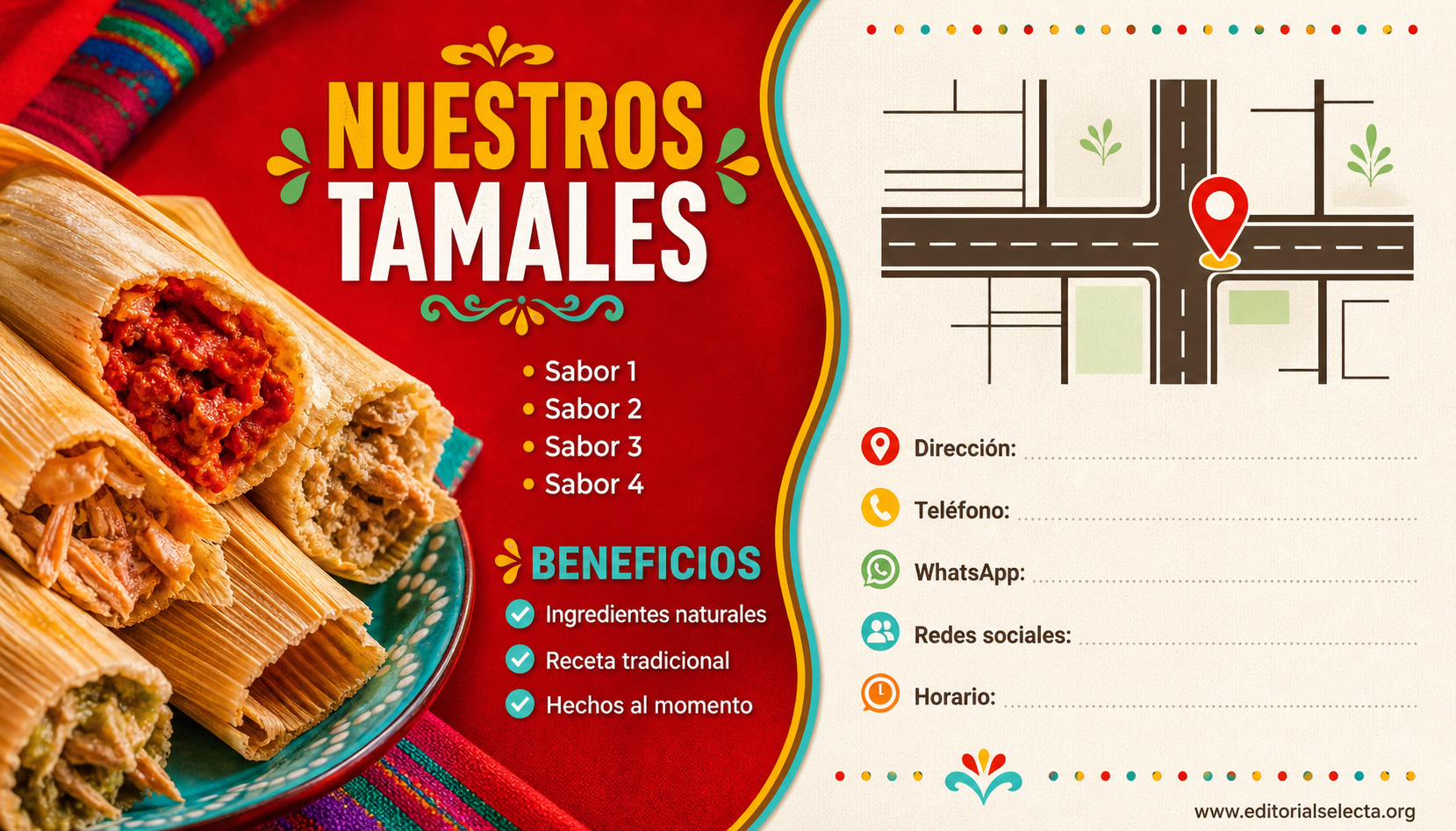 Tarjeta de Presentación Estándar · Comidas (Frente) 2