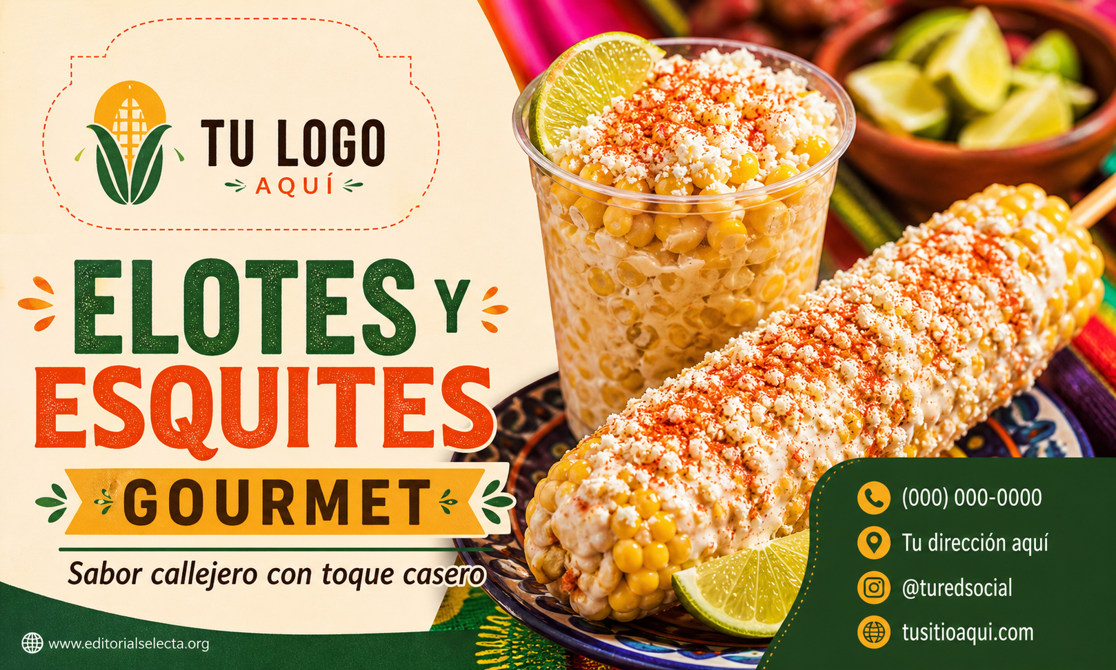 Tarjeta de Presentación Estándar · Comidas (Frente)