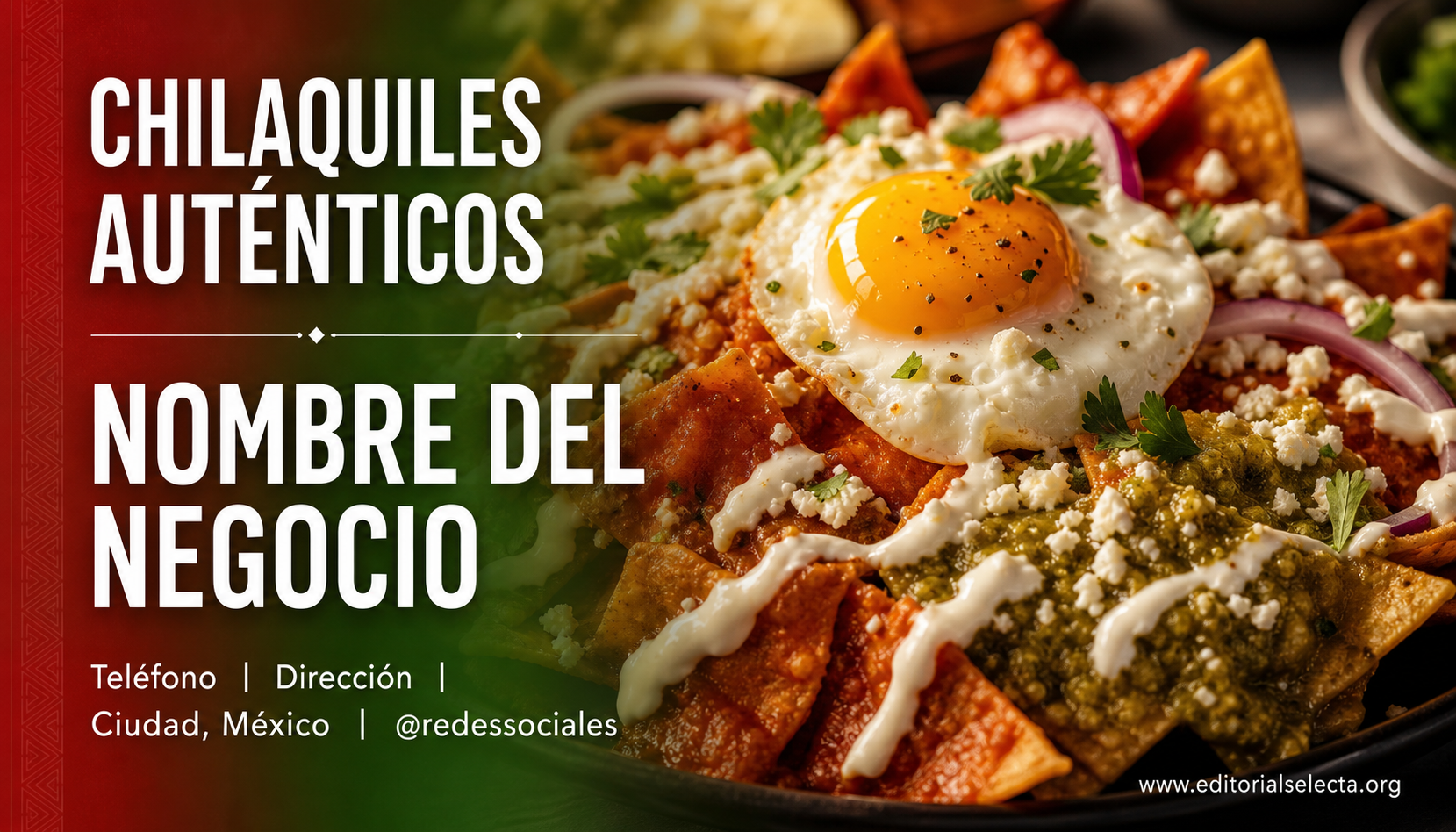 Tarjeta de Presentación Estándar · Comidas (Frente)