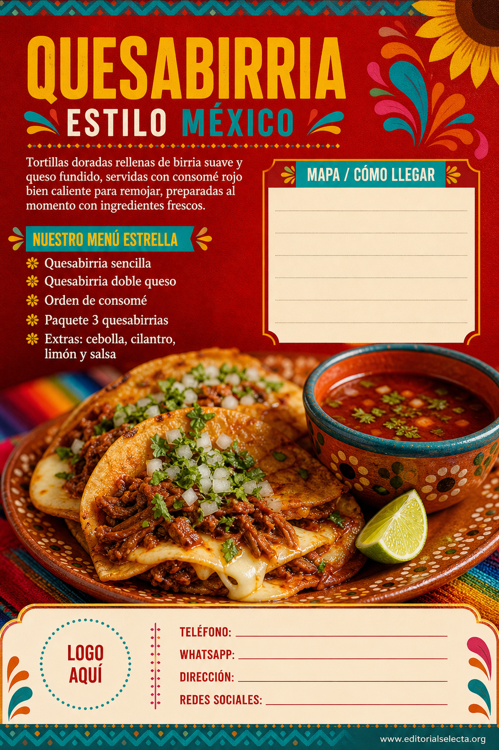 Flyer Media Carta · Comidas (Frente) 2