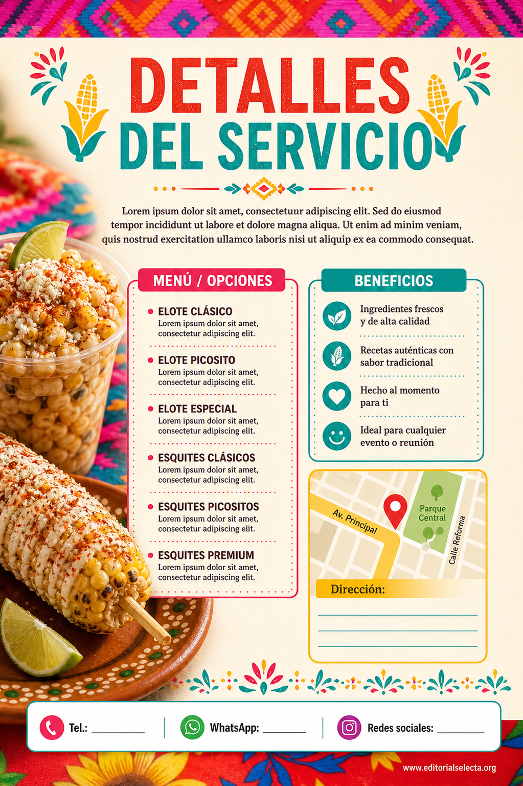 Flyer Media Carta · Comidas (Frente) 2