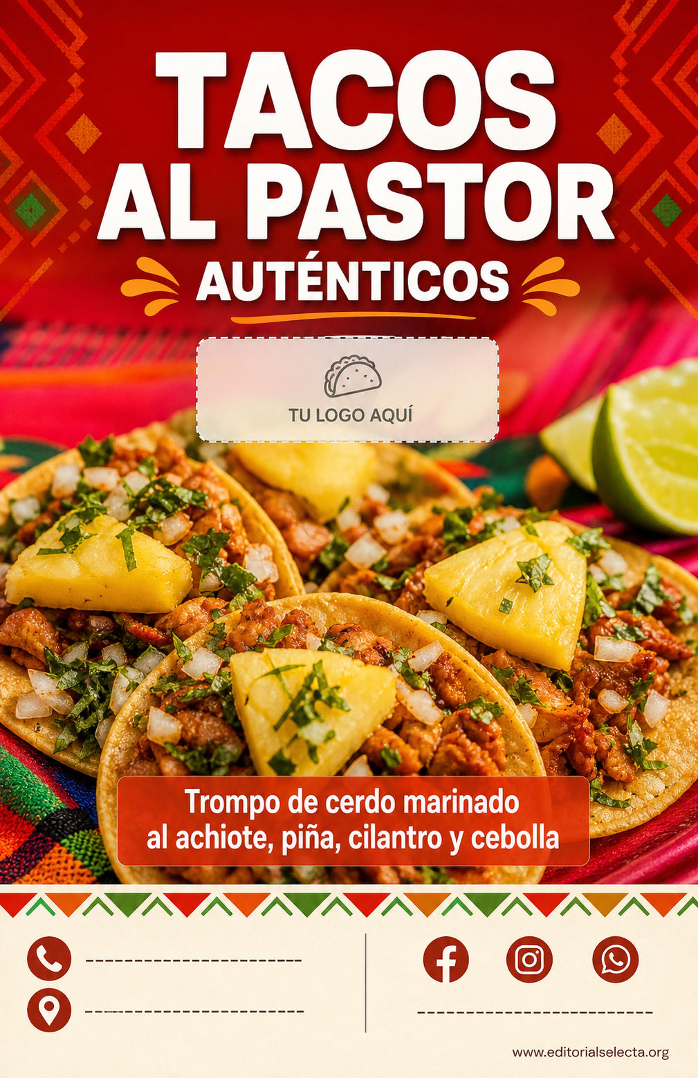 Flyer Media Carta · Comidas (Frente)