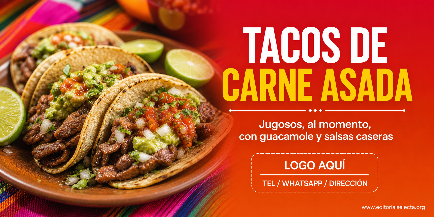Banner Vinyl · Comidas 3' x 6'