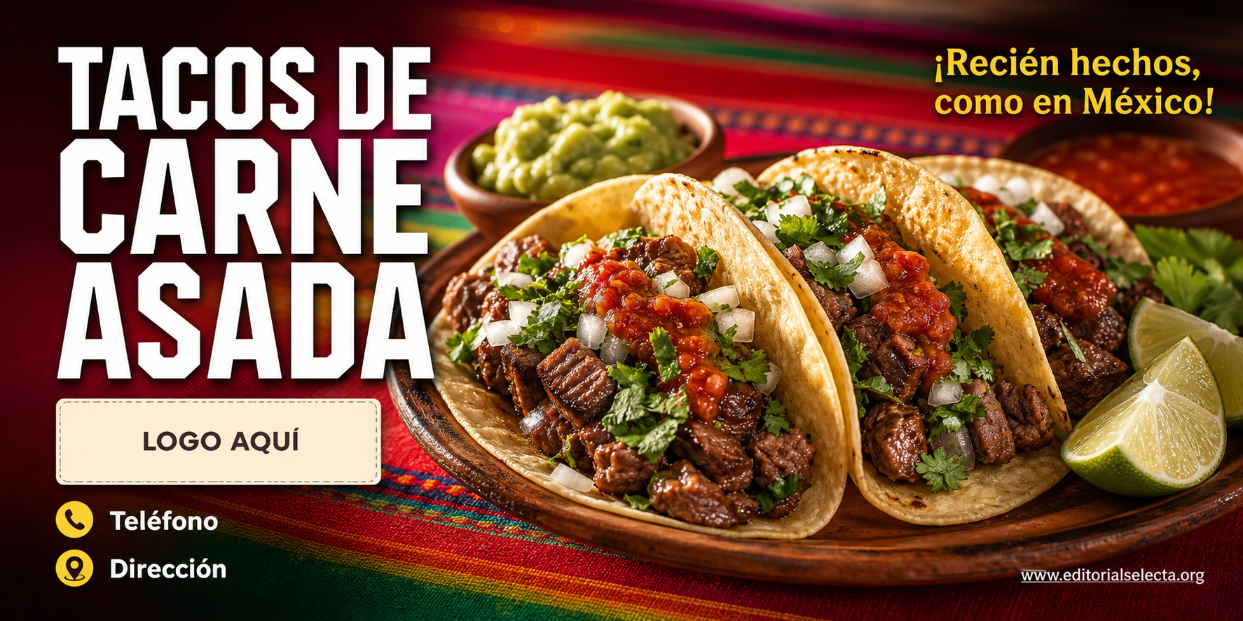 Banner Vinyl · Comidas 3' x 8'