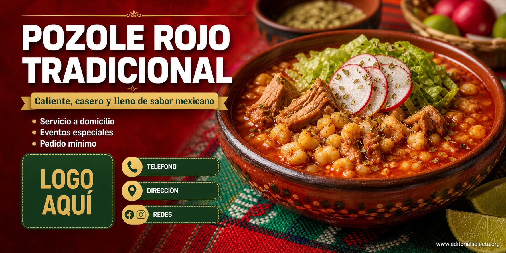 Banner Vinyl · Comidas 3' x 6'
