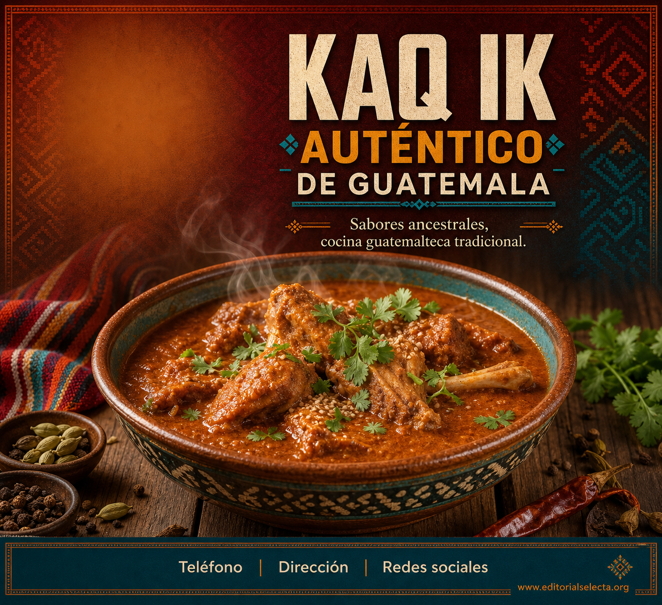 Menú Tríptico · Guatemala (Frente)