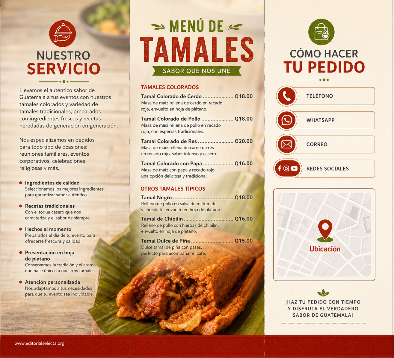 Menú Tríptico · Guatemala (Frente) 2