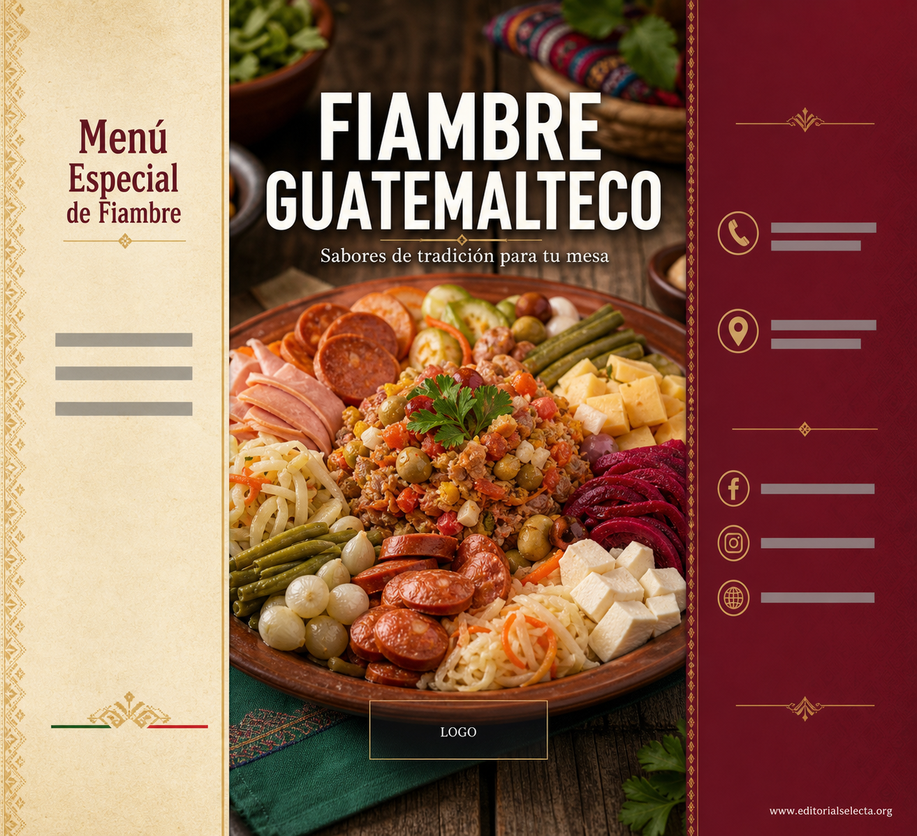 Menú Tríptico · Guatemala (Frente)