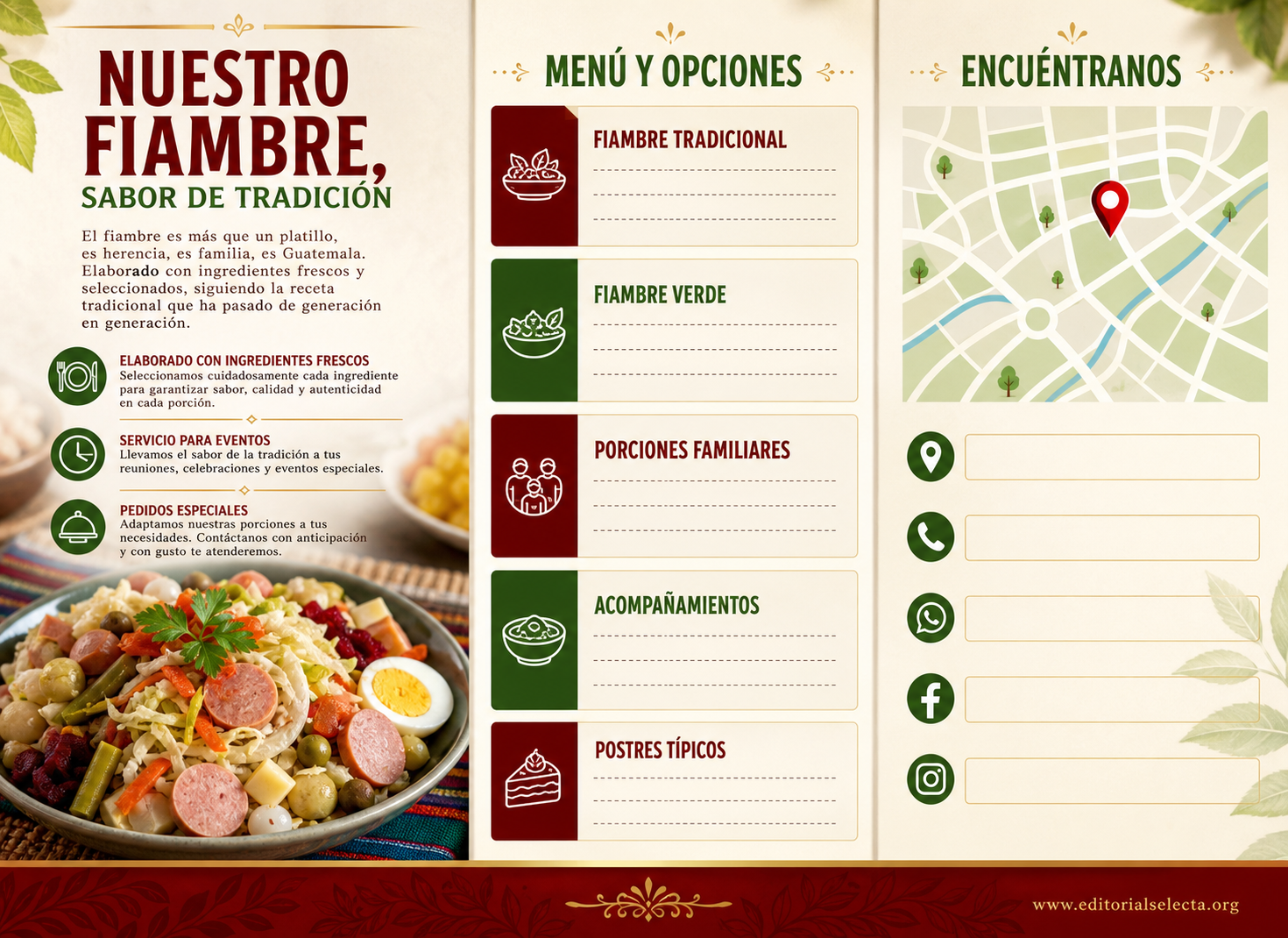 Menú Tríptico · Guatemala (Frente) 2