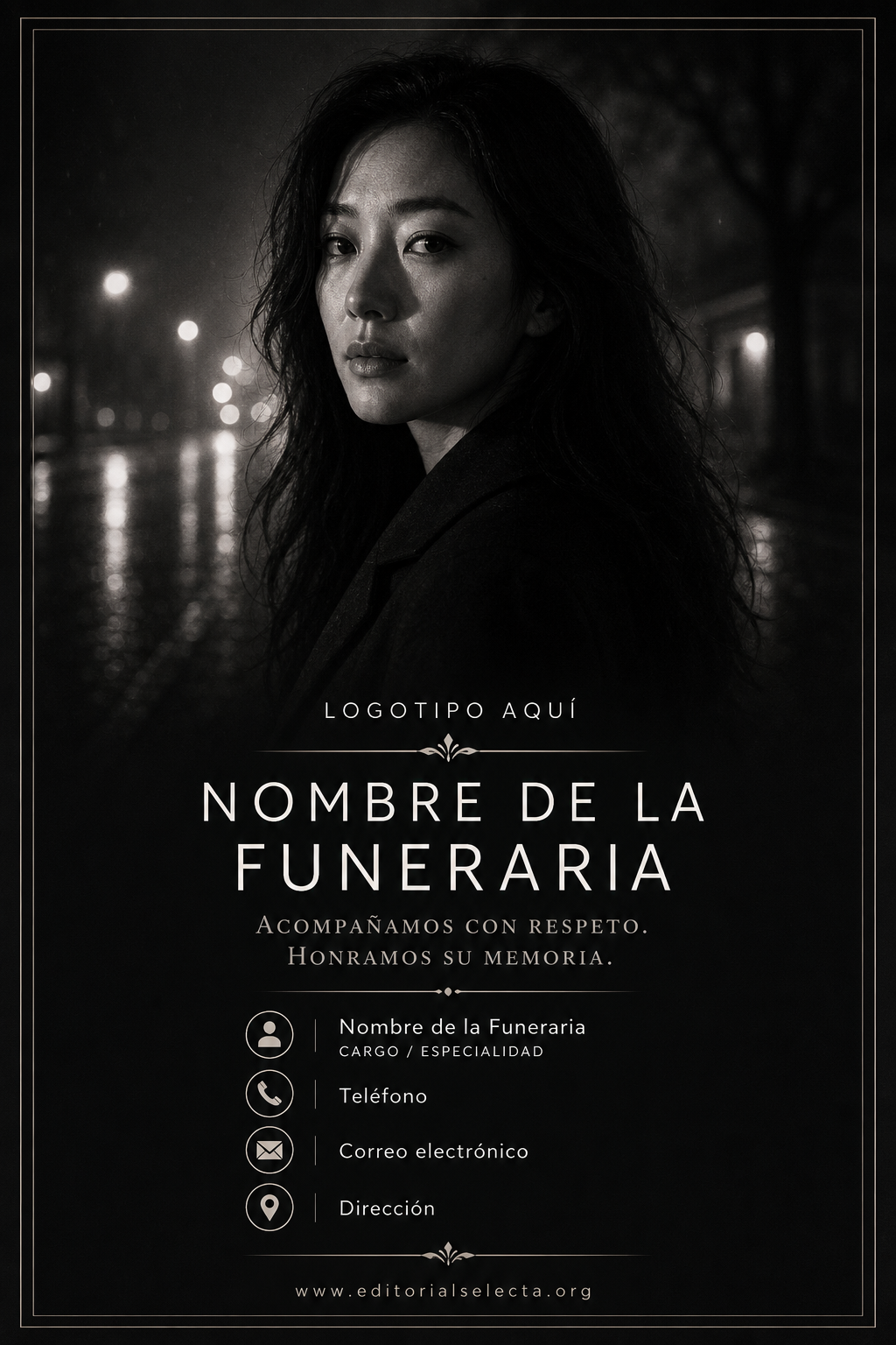 Tarjeta de Presentación Estándar · Funerales (Frente)