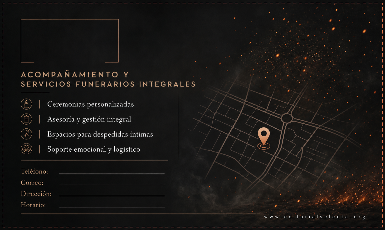 Tarjeta de Presentación Estándar · Funerales (Frente) 2