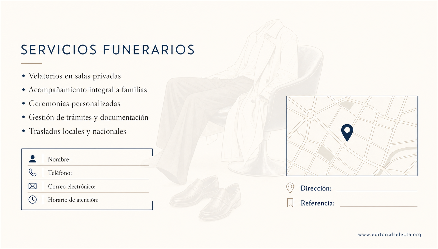 Tarjeta de Presentación Estándar · Funerales (Frente) 2