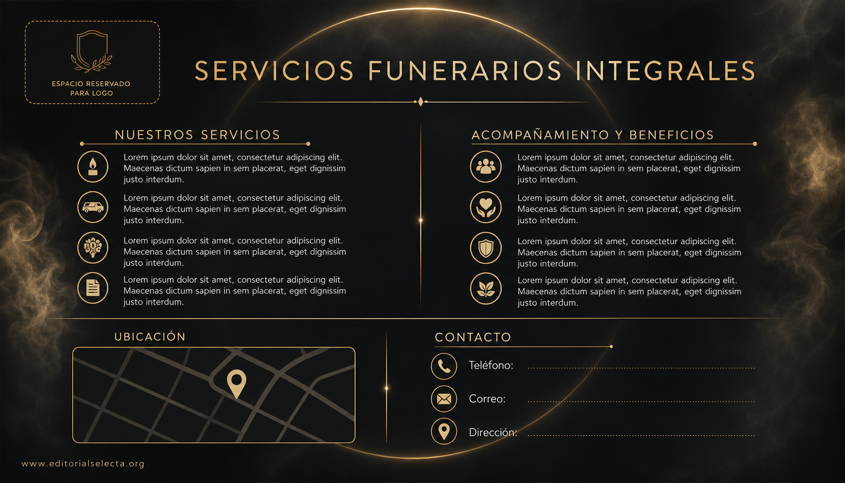 Tarjeta de Presentación Estándar · Funerales (Frente) 2