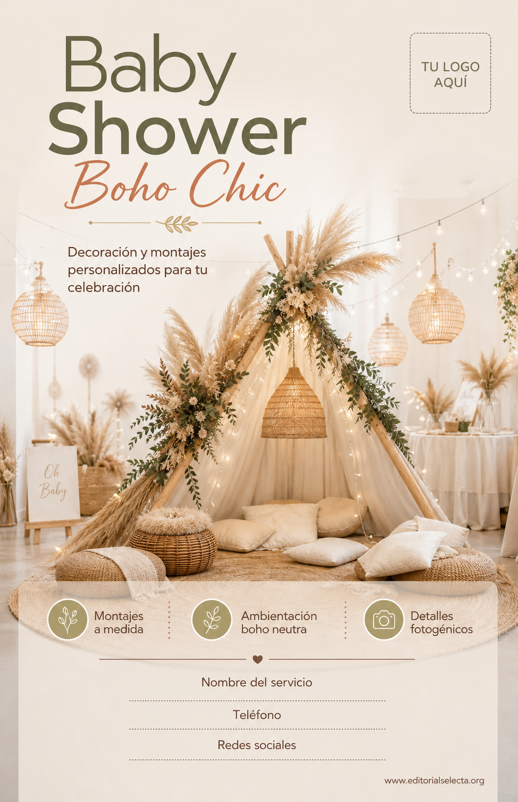 Flyer Media Carta · Baby Shower (Frente)