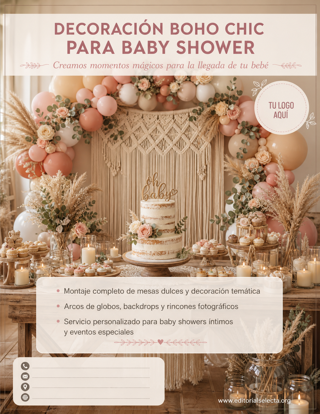 Flyer Carta Completa · Baby Shower (Frente)